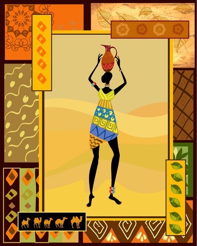 African girl dressed in a decorative 2